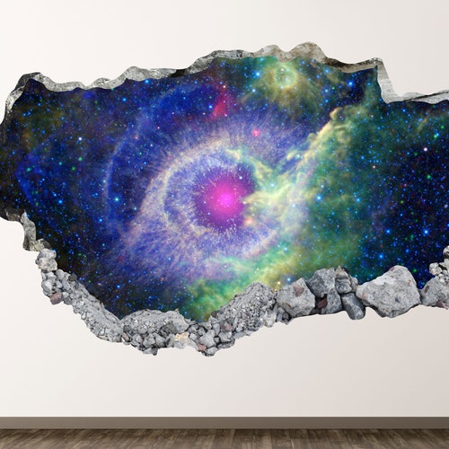 Galaxy Wall Decal Space 3D Smashed Wall Art Sticker Kids Etsy