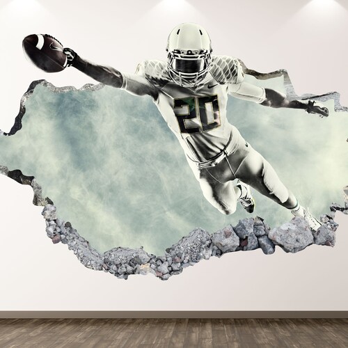 Football Wall Decal Custom Name Vinyl Decal American Etsy