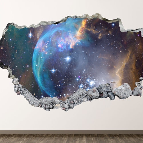 Raining Stars Wall Decal Space Galaxy 3D Smashed Wall Art Etsy