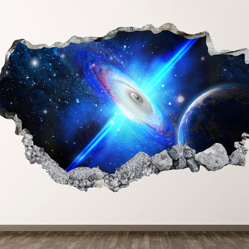 Galaxy Wall Decal Space 3D Smashed Wall Art Sticker Kids Etsy