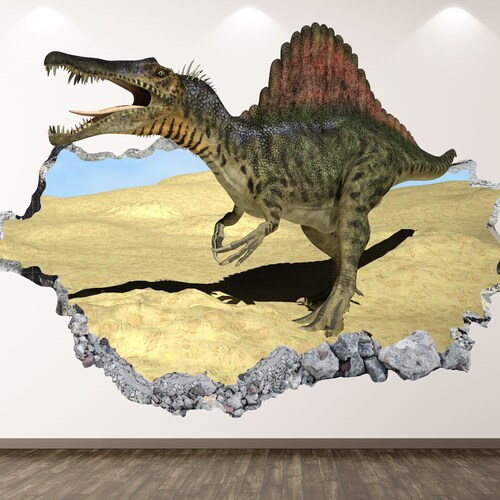 Wild Dinosaur Wall Decal Trex 3D Smashed Wall Art Sticker Etsy