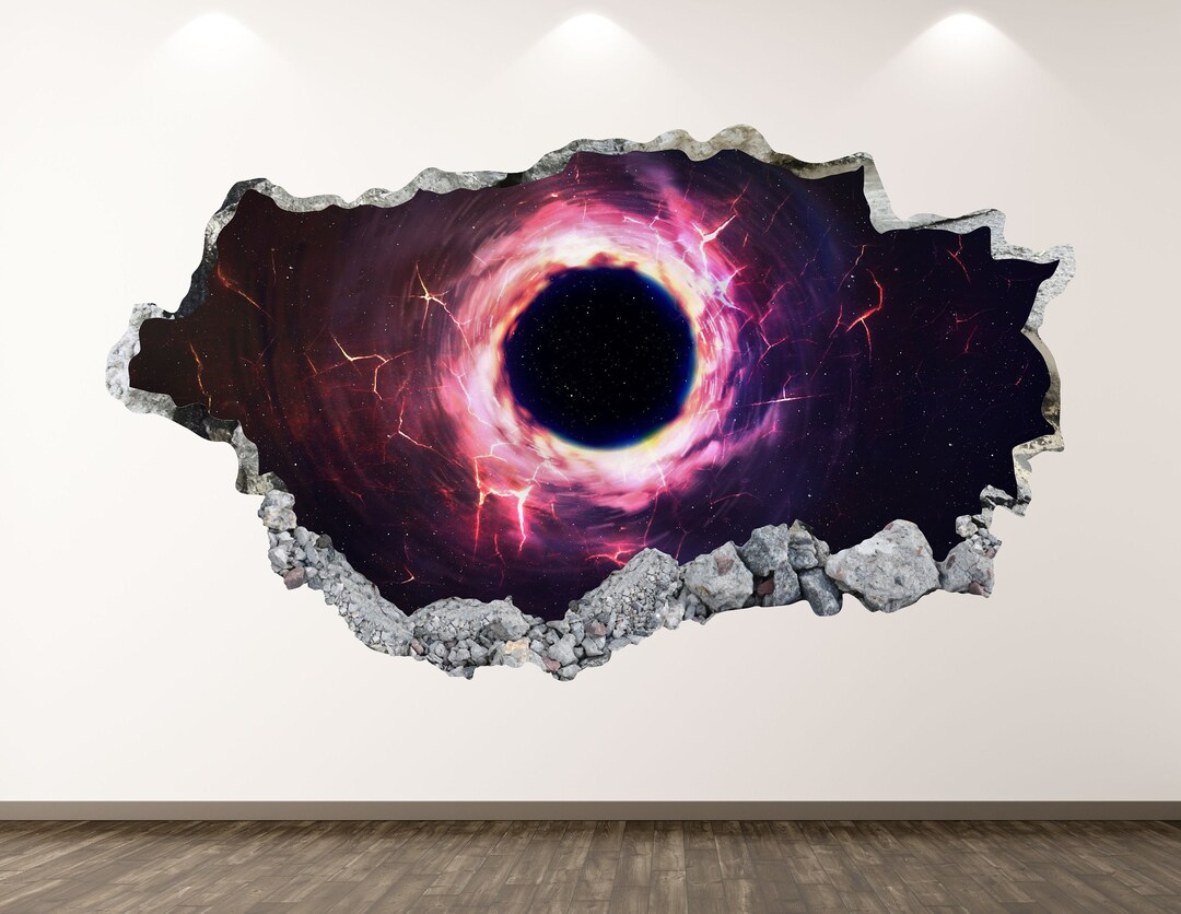 Black Hole Wall Decal - Space Nebula 3D Smashed Wall Art Sticker Kids ...