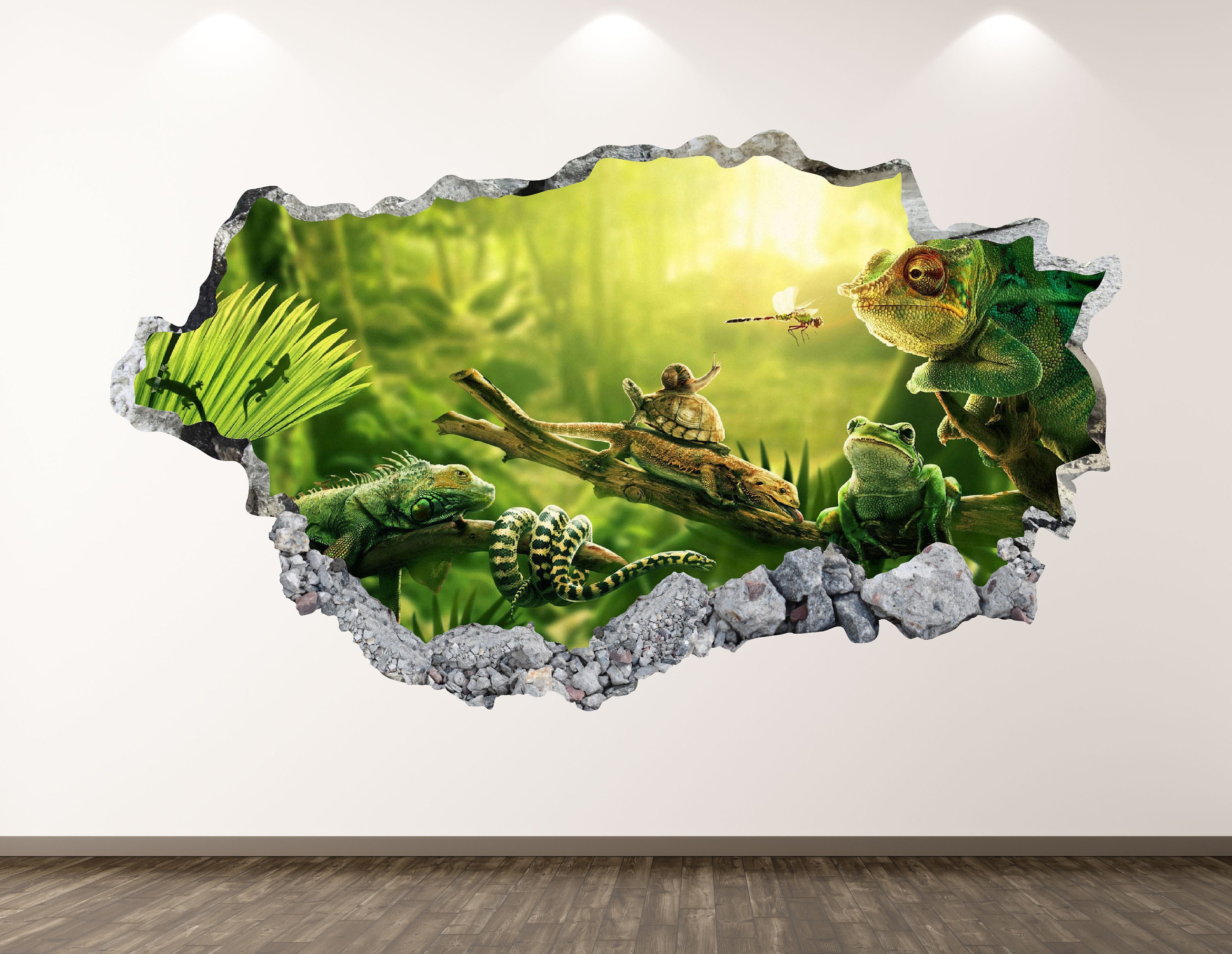 Jungle Wall Decal Animals 3D Smashed Wall Art Sticker Kids - Etsy