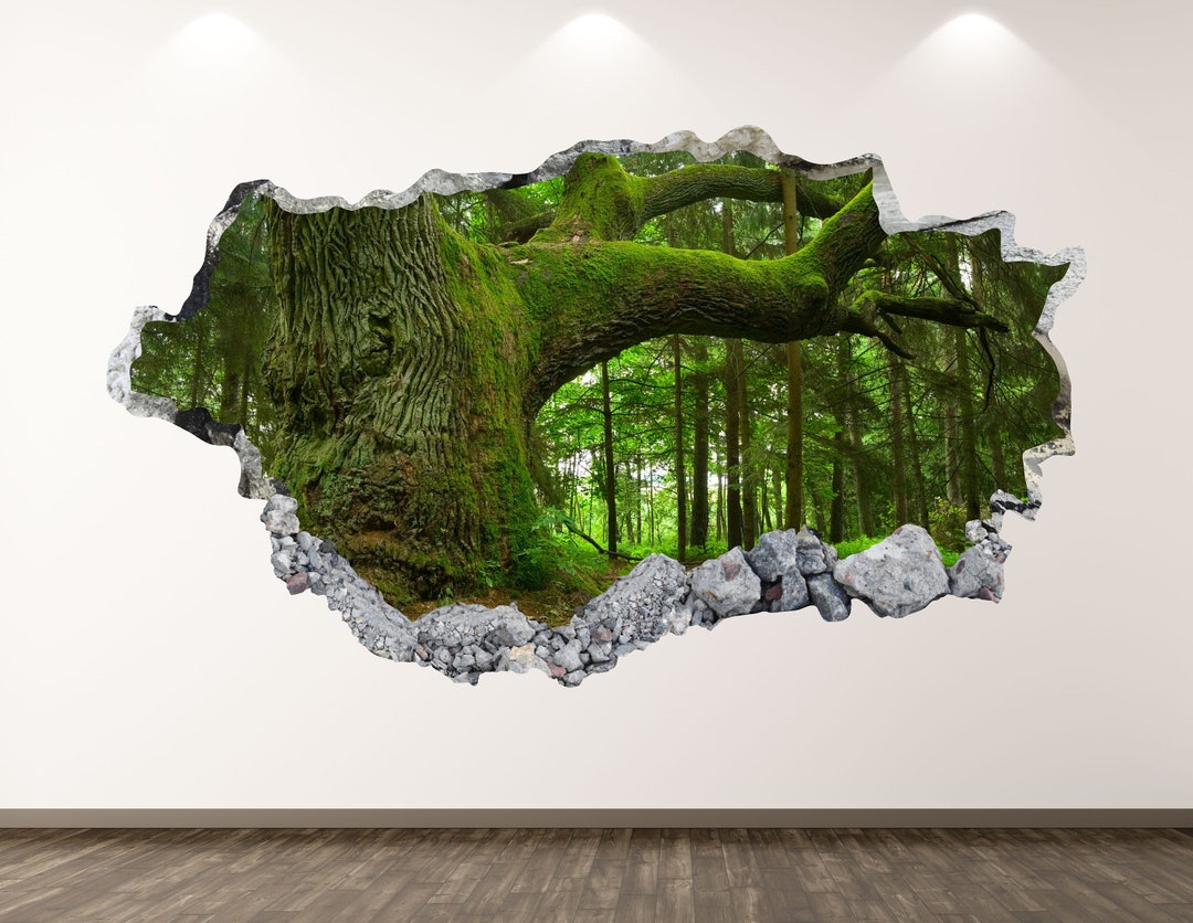 Forest Wall Decal - Trees 3D Smashed Wall Art Sticker Kids Room Decor ...
