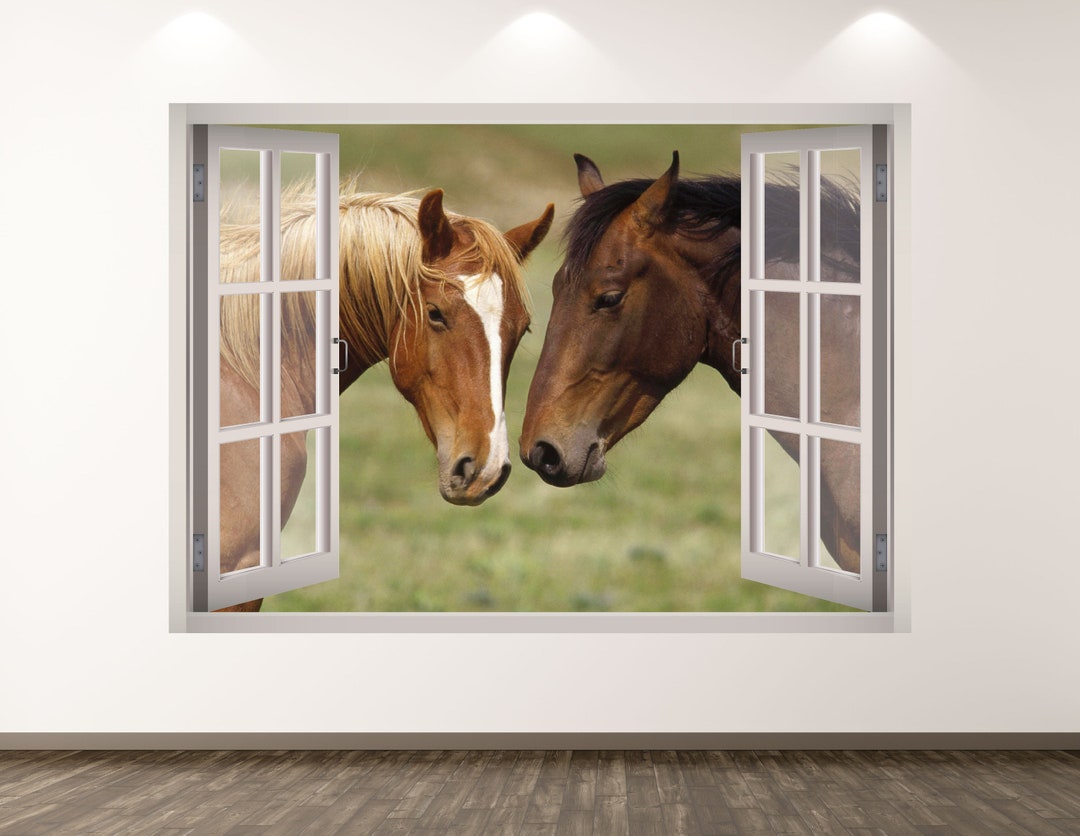 Horse Wall Decal Animal 3D Window Wall Art Sticker Kids Decor Vinyl