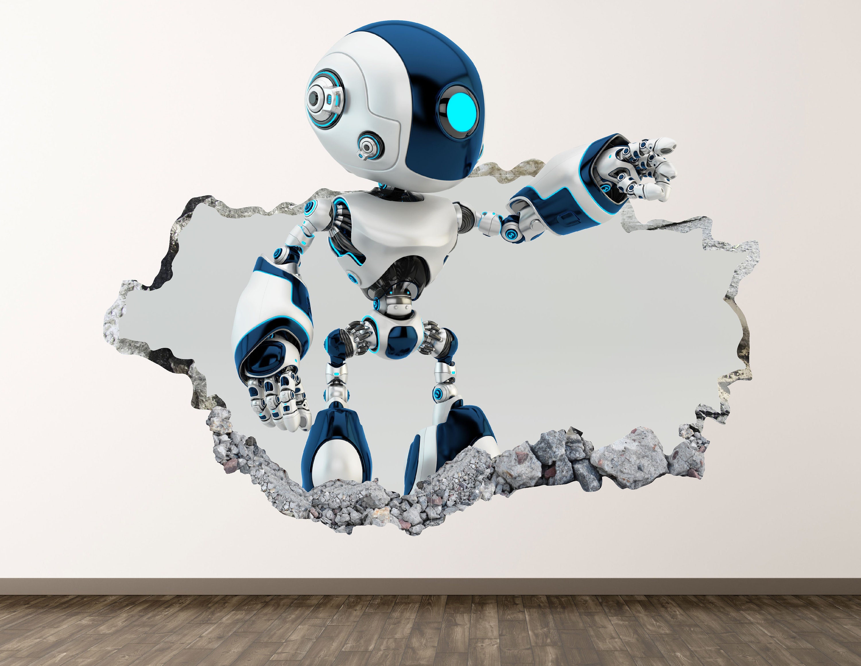 udløb Sportsmand accent Baby Robot Wall Decal Future Machine 3D Smashed Wall Art - Etsy