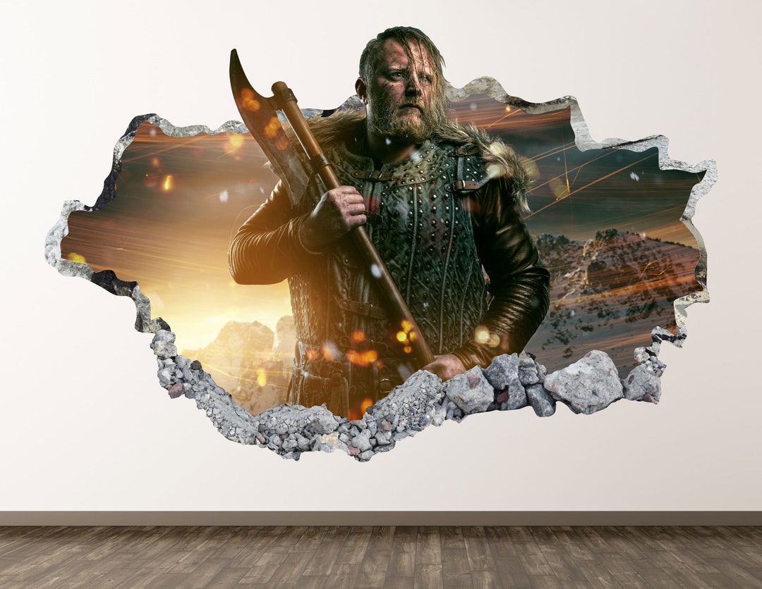 Viking Warrior Wall Decal Historic 3D Smashed Wall Art Etsy