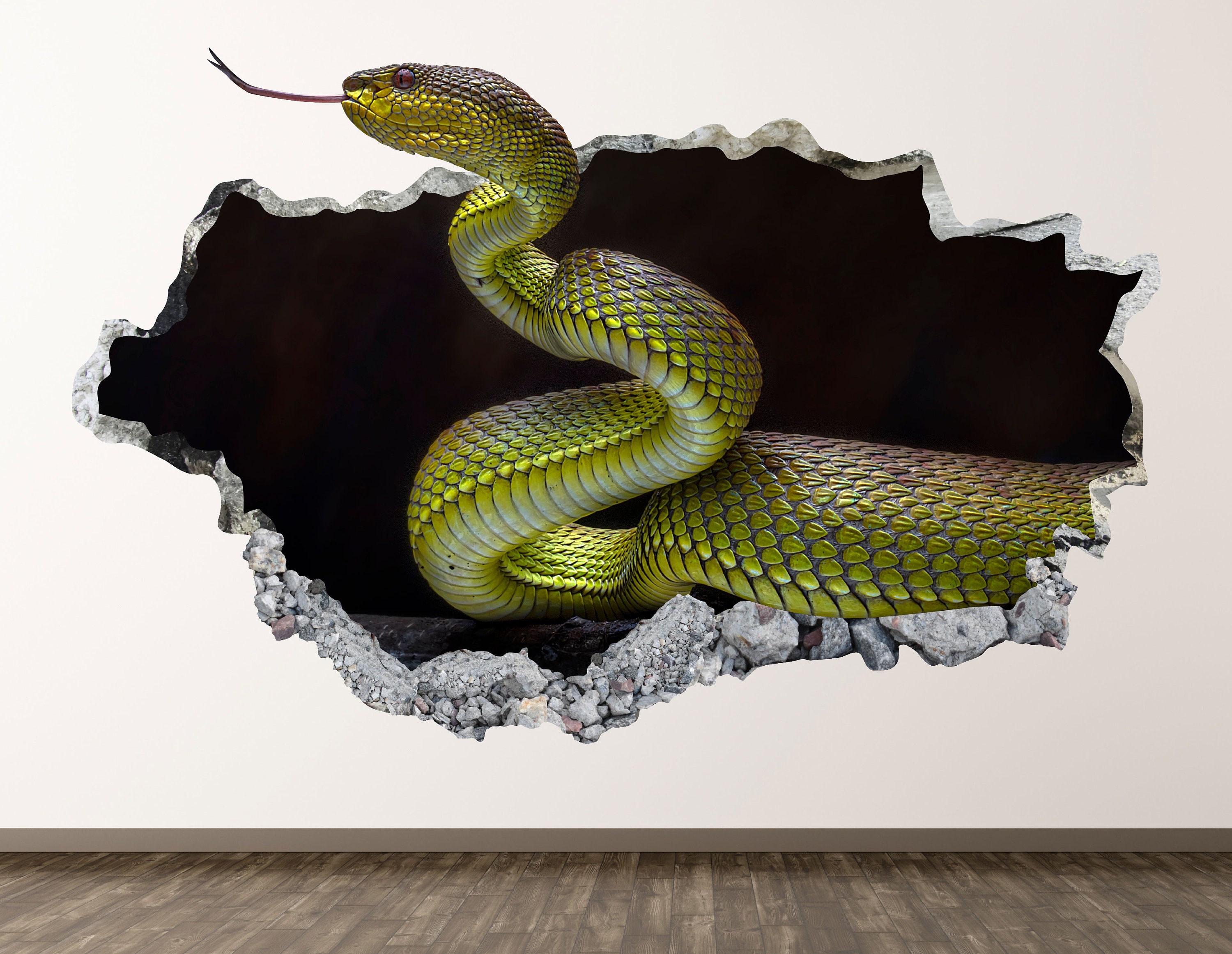 Viper Snake Animal Wildlife 3D Wall Sticker Mural Decal Home Office Decor CT31 