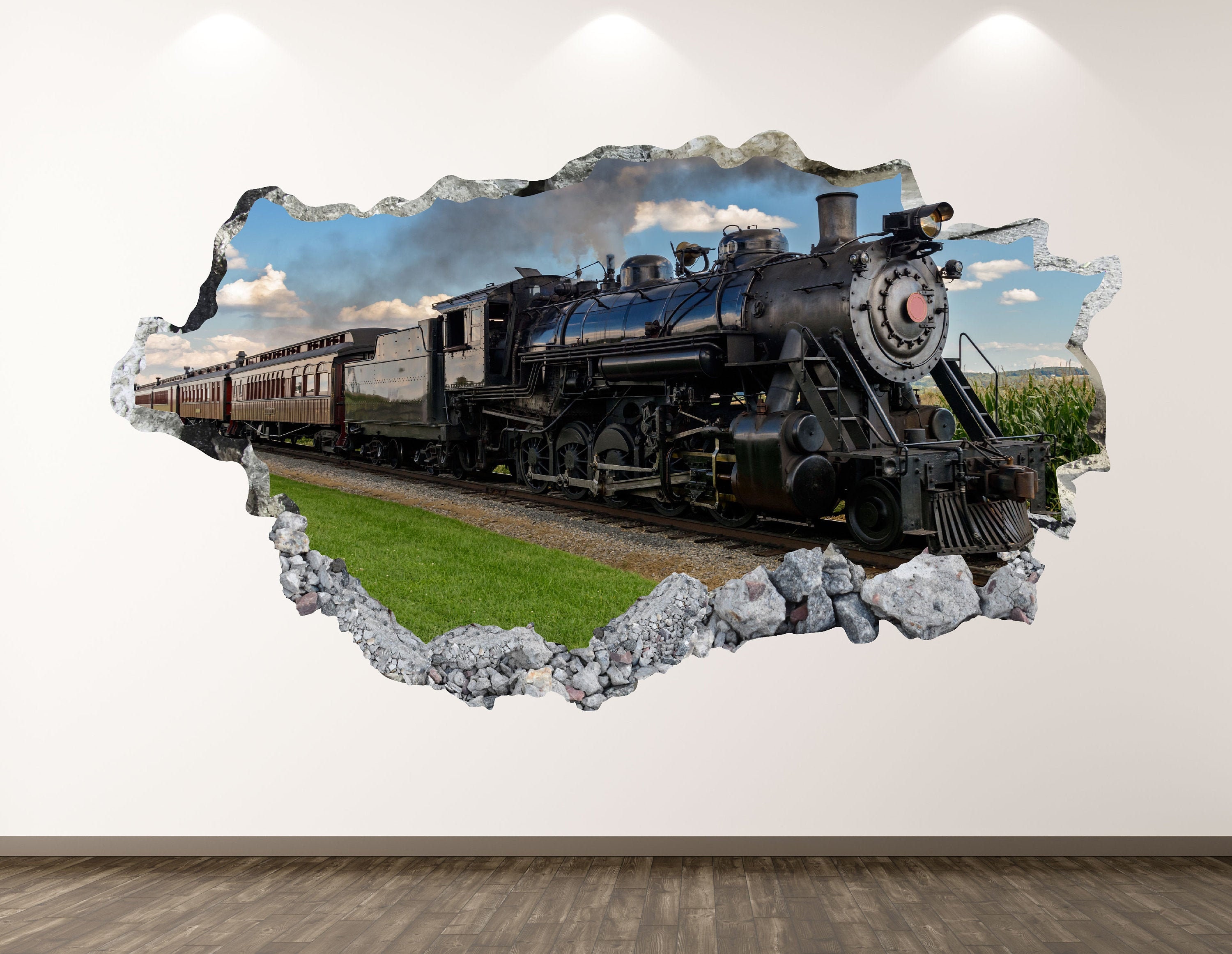 Large Mural Wall Art - Polar Express Fall Winter Steam Locomotive 150* –  everydayecrafts