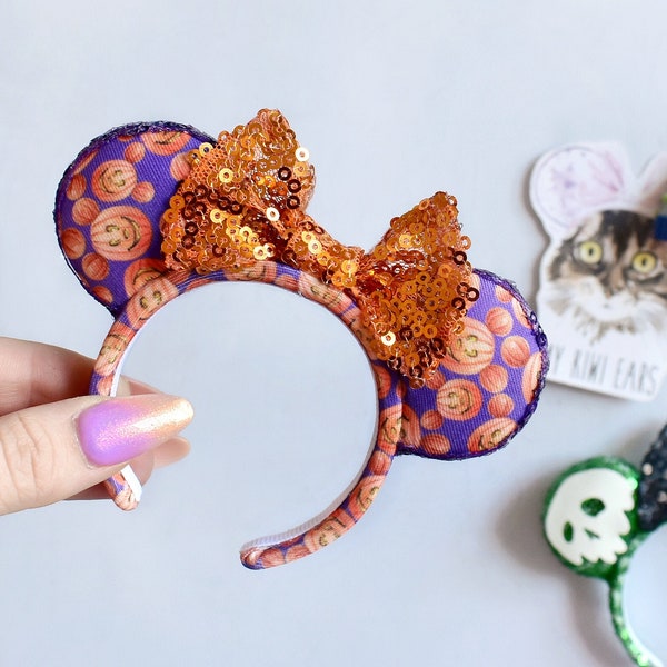 mouse pumpkins Halloween Minnie ears fridge magnet