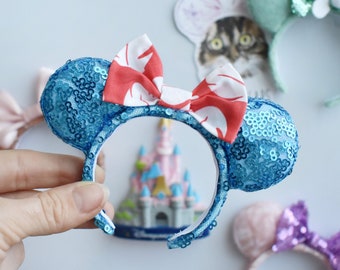 Lilo and Stitch inspired sequin fridge magnet Minnie mouse ears