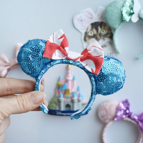 Lilo and Stitch inspired sequin fridge magnet Minnie mouse ears