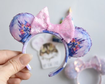 purple Castle fridge magnet mouse ears Minnie inspired