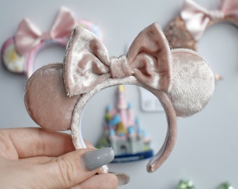 oreilles de souris en velours rose réfrigérateur aimant Minnie inspiré