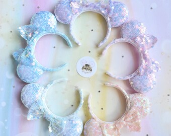 iridescent sequin fridge magnets mouse ears Minnie inspired