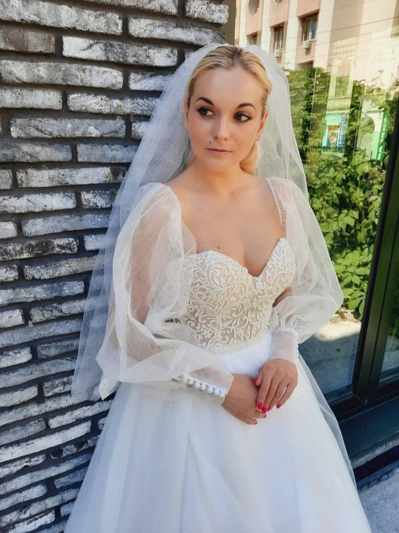 Wedding Dress Sleeveson Shoulder Detachable Sleeves for Etsy