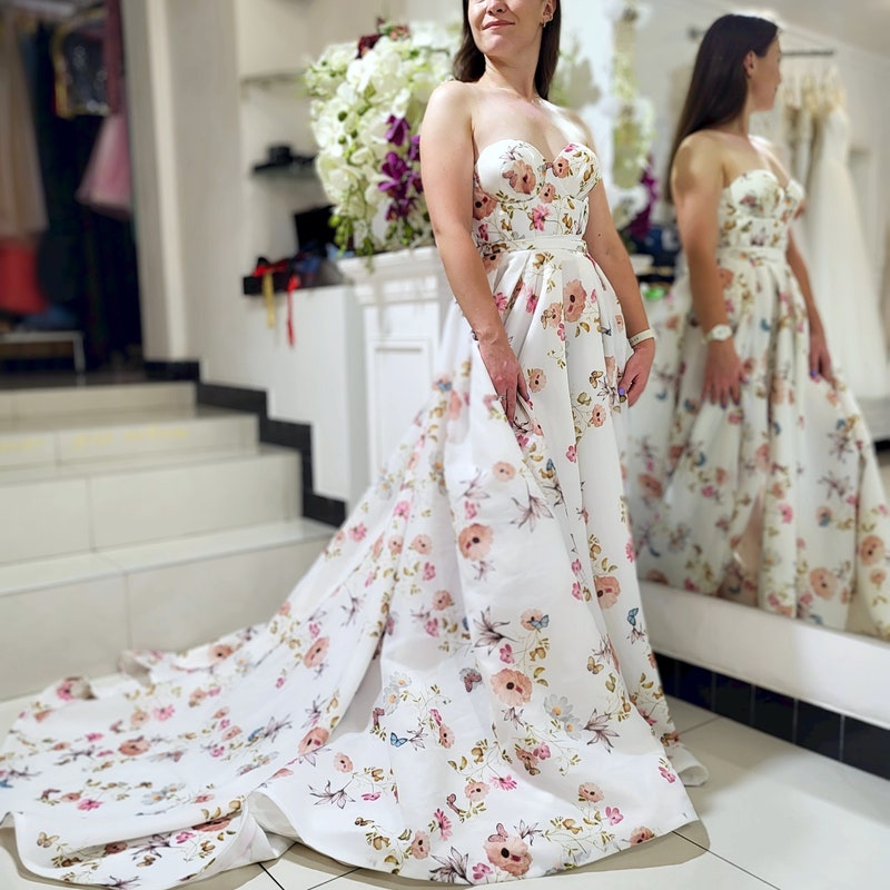 Floral Wedding Dress - Etsy