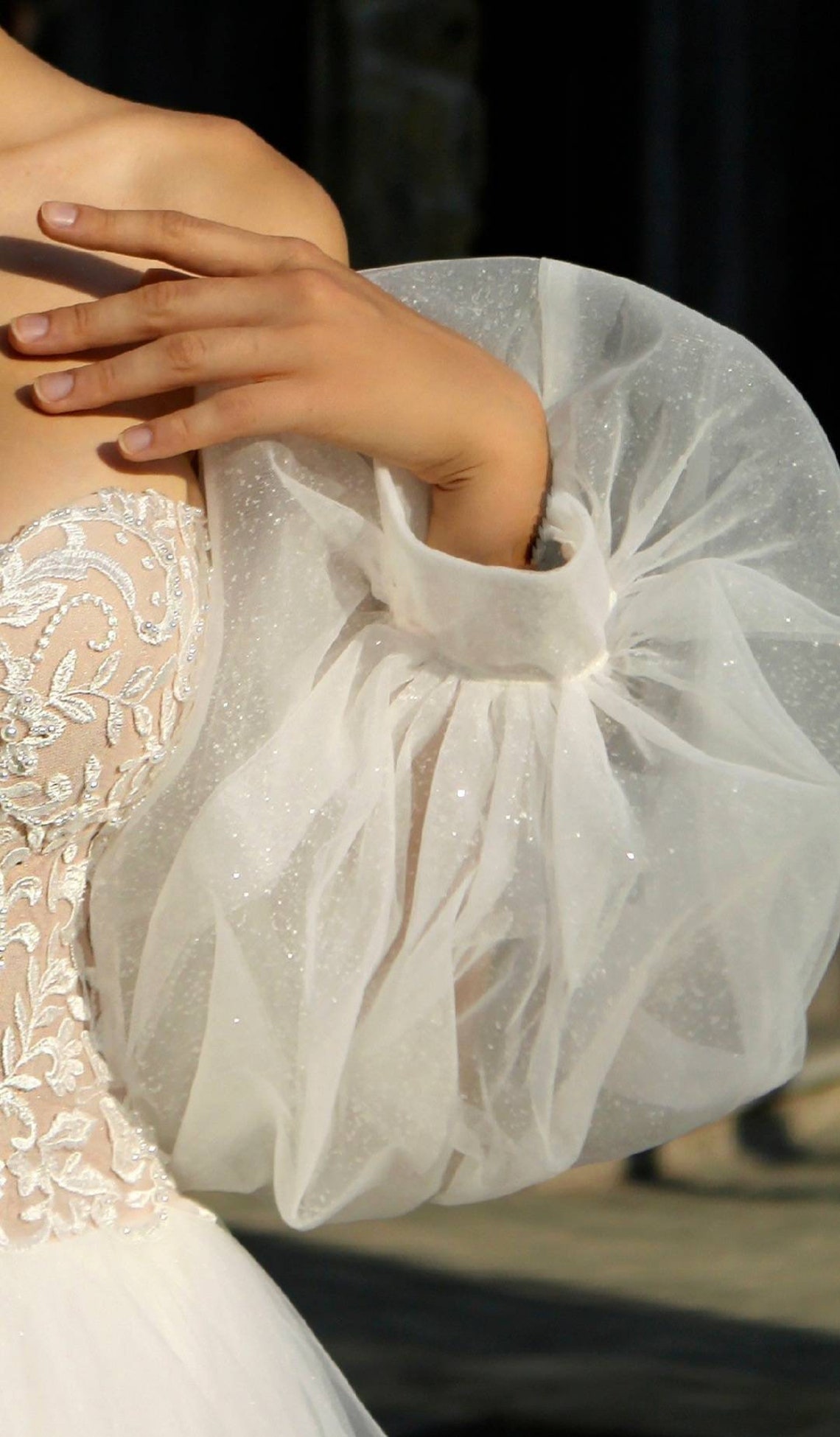 Detachable Wedding Sleeves Tulle Puff Bridal - Etsy