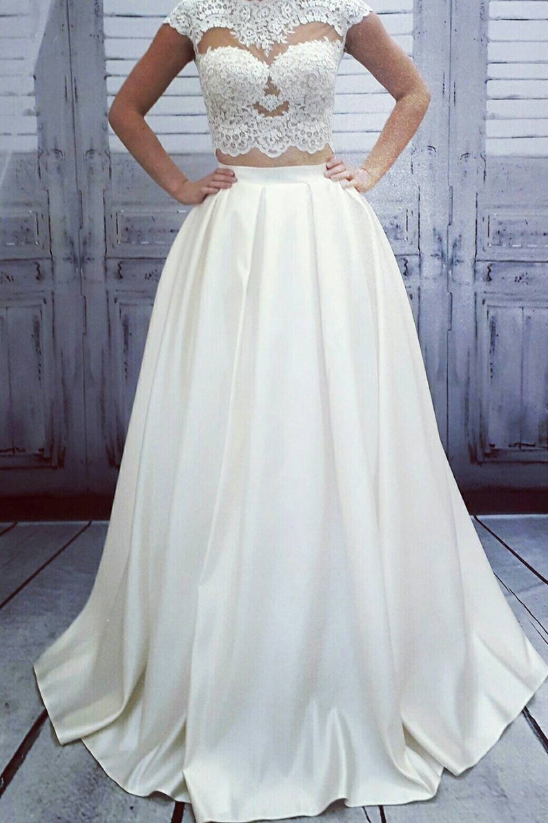 crop top and skirt set for wedding