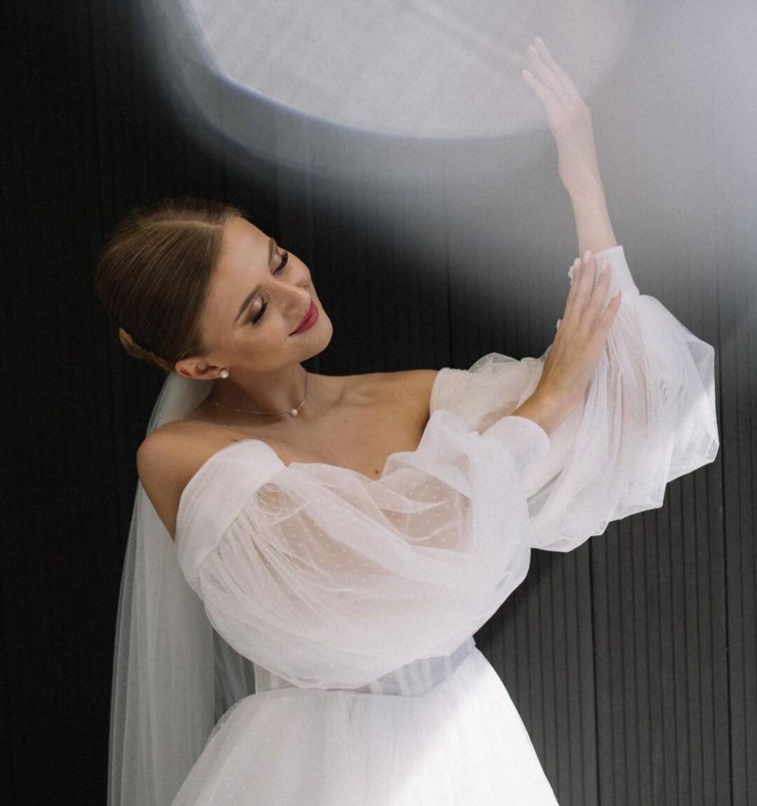 Polka Dot Dress Sleeves,detachable Sleeves for Wedding Dress,wedding Dress Sleeves Add On,puff