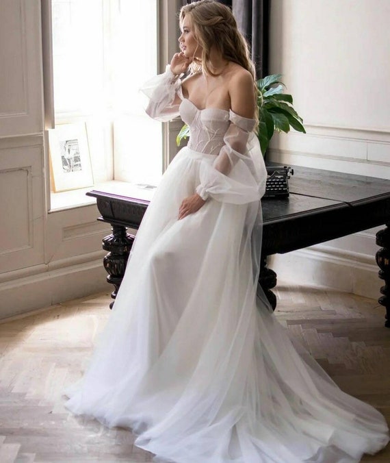 simple corset wedding dresses