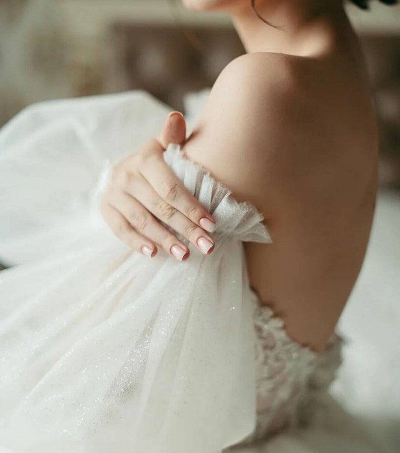 Detachable Tulle Puff Sleeves for Wedding Dressbicep Wedding Etsy