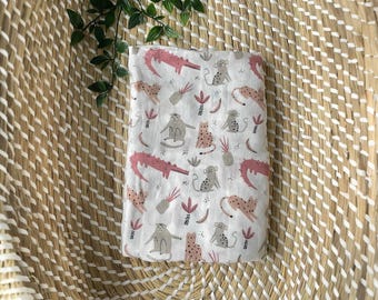 Manta de muselina con forma de animal, manta de algodón y bambú para bebé