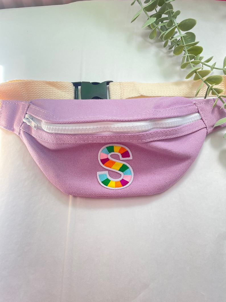 Kids Bum Bag Kids Waist Bag Children's Bum bag Children's waist bag Kids belt bag Kids hip bag Black bum bag banana bag Purple with Initial