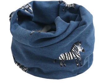 Zebra Snood, blau Snood, Halstuch, Halstuch, Kinder Halswärmer, Kinder Buffy, Halstuch, Buffy, Kinder Snood, Schal