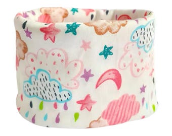 Rainbow Raincloud Cotton Snood: Kids Neck Warmer