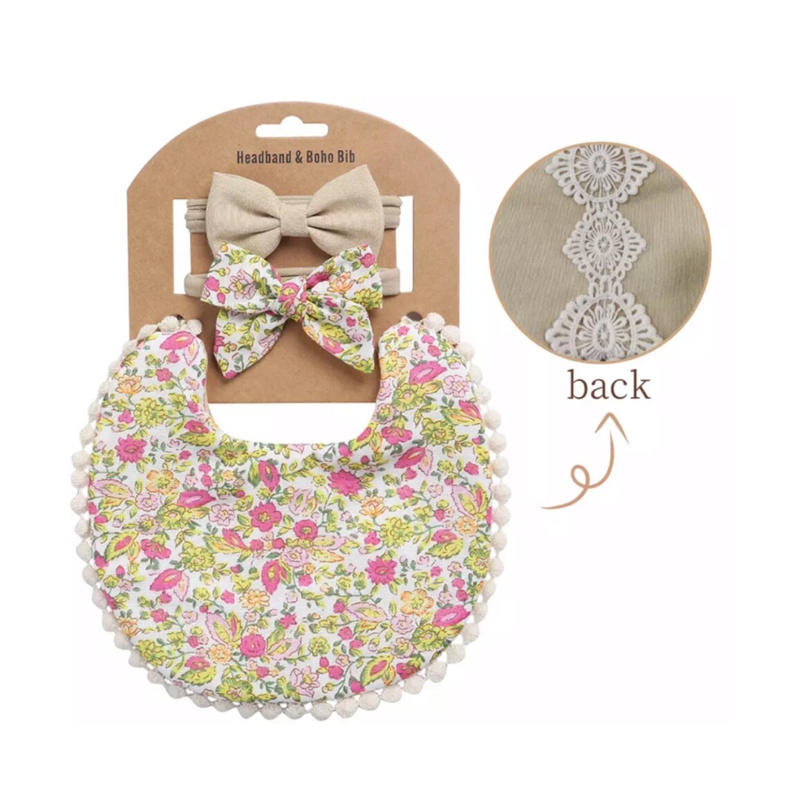 Baby Bib and Headbands/reversible Bib/boho Bib/vintage Etsy UK