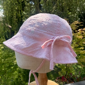 Gorro de sol de algodón para bebé: Gorro de verano personalizado, gorro de sol con bordado inglés para bebés, gorro para niña imagen 8