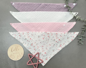 Baberos de muselina - Baberos tipo bandana de muselina de algodón - Baberos triangulares - Baberos para recién nacidos - Regalo para baby shower - Regalo para recién nacidos - Juego de baberos de muselina