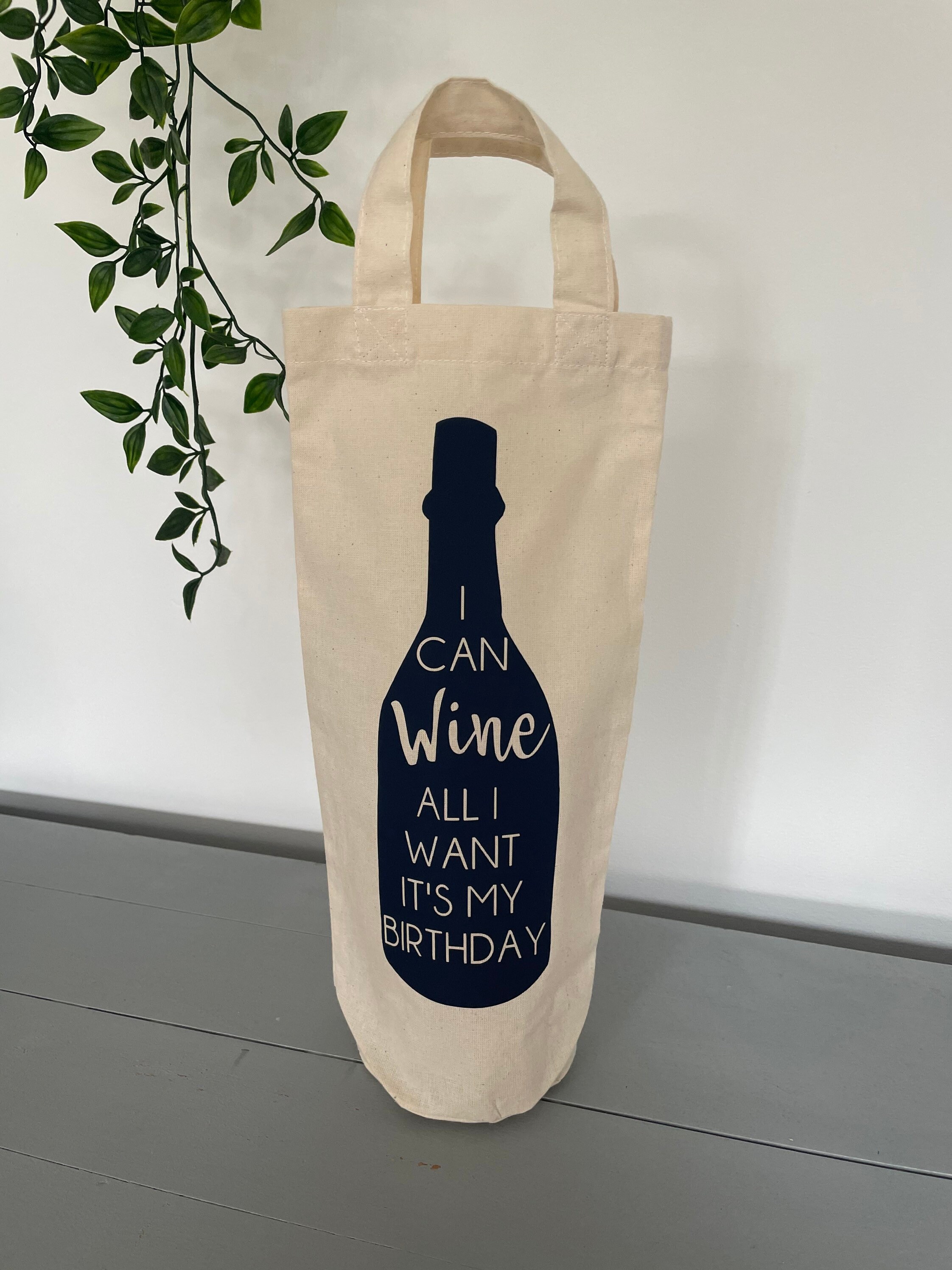 Cotton Wine bag with handles bottle bag personalised wine Etsy