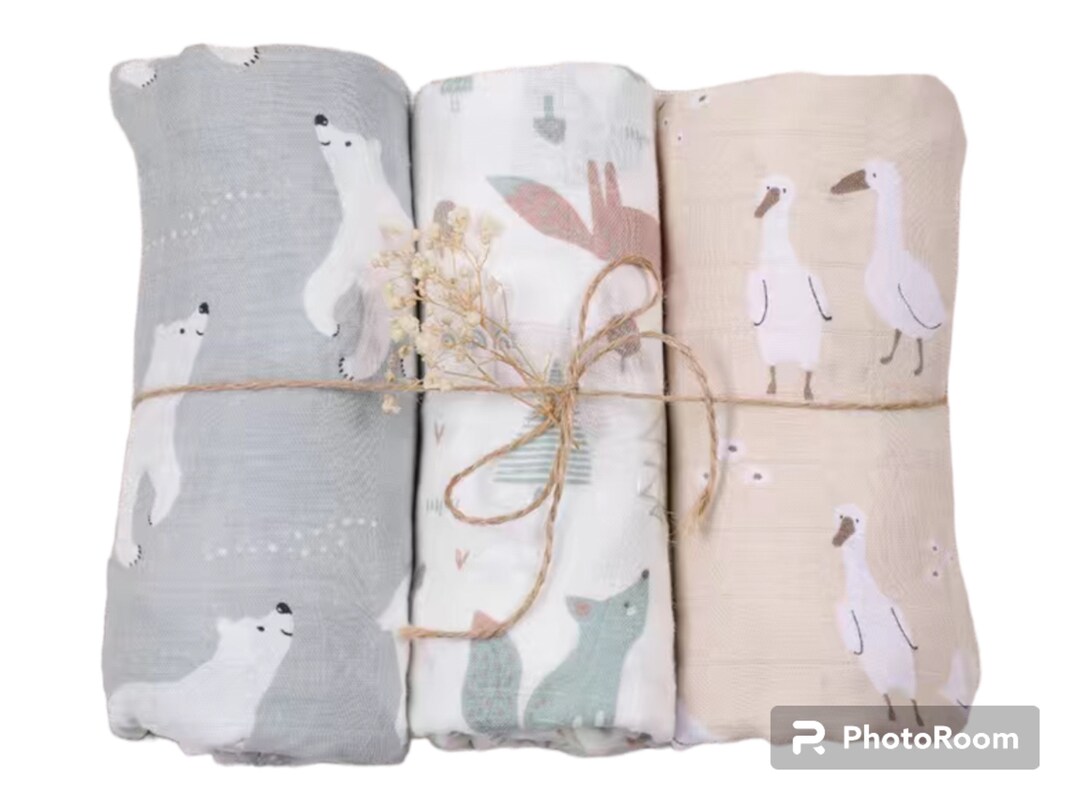 Extra Large Muslin Swaddle Animal Muslin Swaddles Large Etsy
