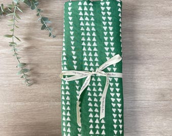 Pañal grande de muselina verde: Fular de bebé de bambú y algodón estampado