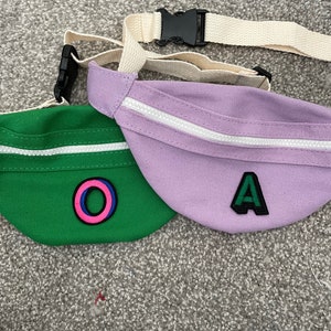 Kids Bum Bag Kids Waist Bag Children's Bum bag Children's waist bag Kids belt bag Kids hip bag Black bum bag banana bag Green with Initial