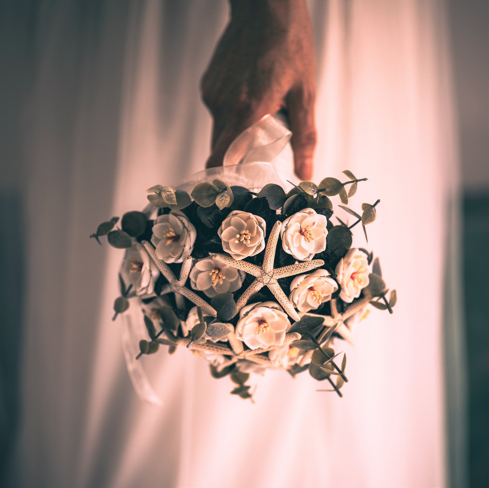 Shell Bouquet Rose and Starfish - Etsy UK