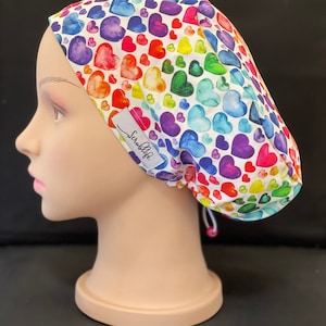 Heart of Hearts - scrub hat for women,scrub cap, scrub cap for women, surgical cap, scrub cap Australia, adjustable scrub cap, hearts