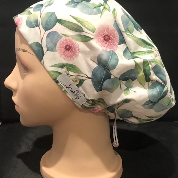 Gumnut Blossoms - scrub hat for women,scrub cap, scrub cap for women, surgical cap, scrub cap Australia, adjustable scrub cap, floral