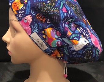 Flamin Galahs - scrub hat for women,scrub cap, scrub cap for women, surgical cap, scrub cap Australia, adjustable scrub-cap, birds