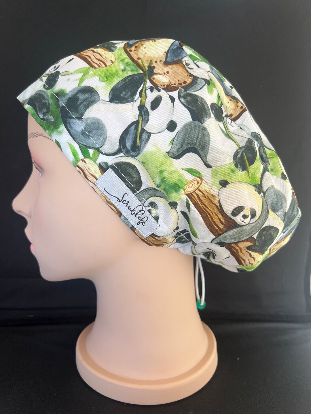 Pandas at Play Scrub Hat for Women,scrub Cap, Scrub Cap for Woman