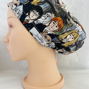 Wizard Sketch -scrub hat for women,scrub cap, scrub cap for woman, surgical cap, scrub cap Australia, adjustable scrub cap, magic, book