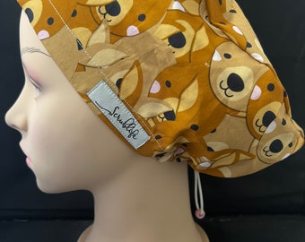 Kangaroo Bunch - scrub hat for women,scrub cap, scrub cap for women, surgical cap, scrub cap Australia, adjustable scrub cap, animals