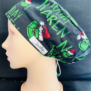 Not Today Karen Christmas - scrub hoed voor vrouwen, scrub cap, scrub cap voor vrouwen, chirurgische cap, scrub cap Australië, verstelbare scrub cap