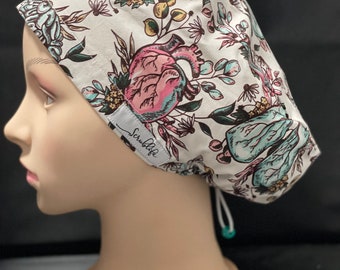 Organ Floral - scrub hat for women,scrub cap, scrub cap for women, surgical cap, scrub cap Australia, adjustable scrub cap, floral, medical