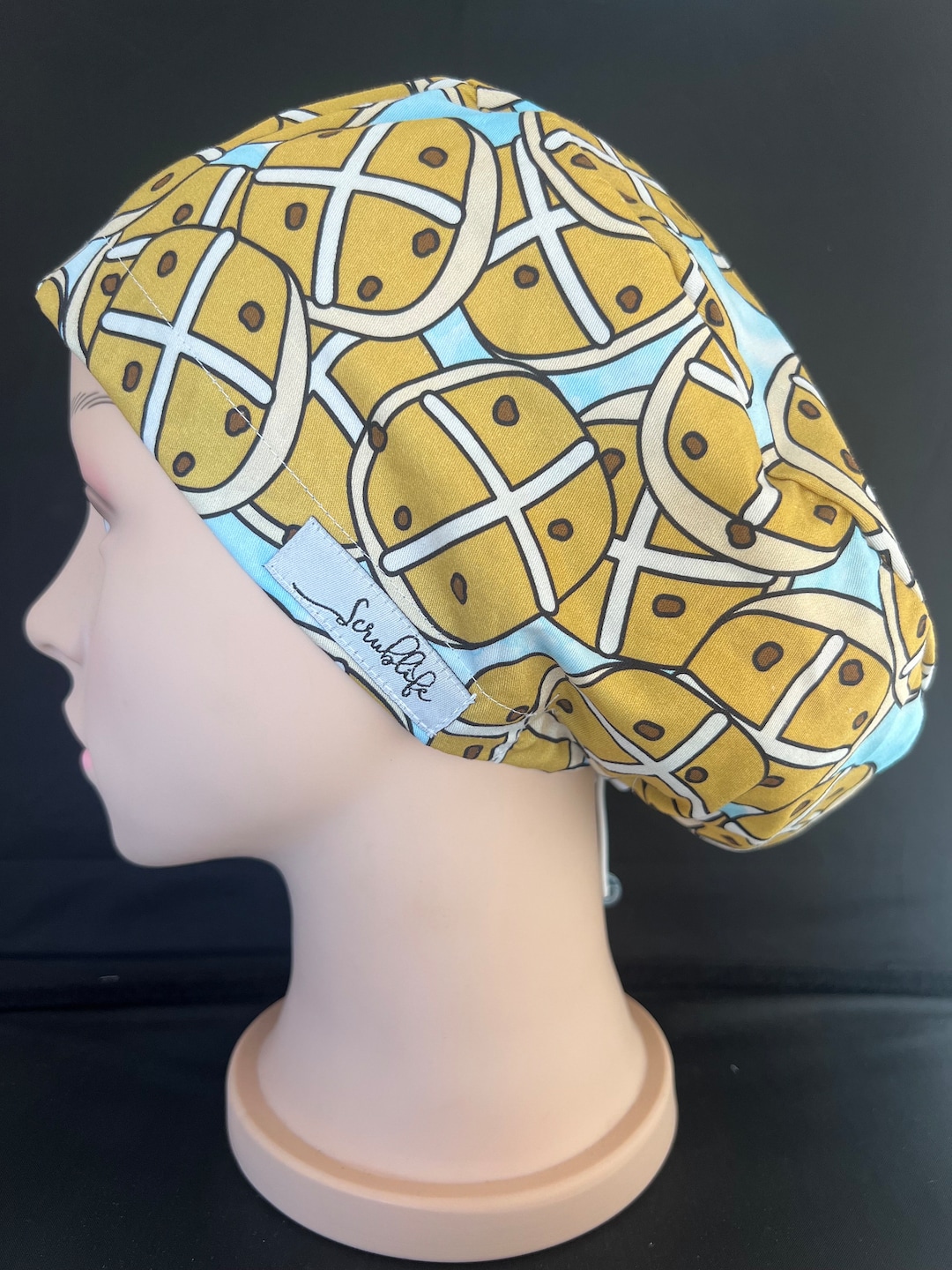 Hot Cross Buns in Blue Scrub Hat for Womenscrub Cap Scrub Etsy