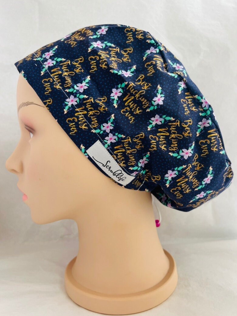 Best F’ing Nurse -scrub hat for women,scrub cap, scrub cap for woman, surgical cap, scrub cap Australia, adjustable scrub cap, nursing cap
