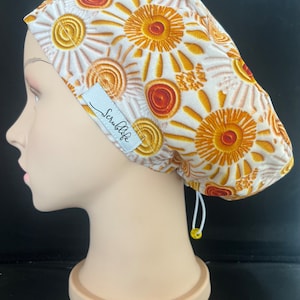 Embroidered Suns -  scrub hat for women,scrub cap, scrub cap for woman, surgical cap, scrub cap Australia, adjustable scrub cap,