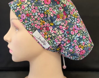 Wildflower Fields - scrub hat for women,scrub cap, scrub cap for women, surgical cap, scrub cap Australia, adjustable scrub cap, floral